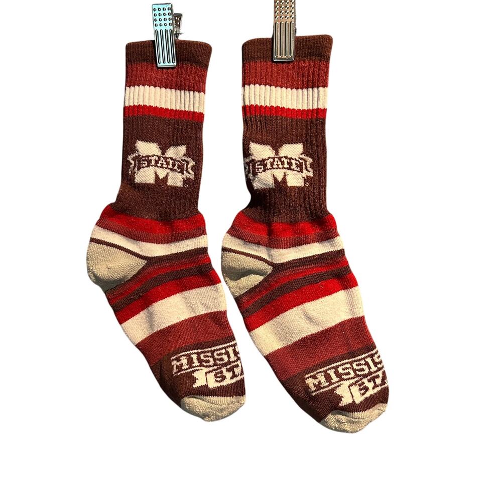 Mississippi State Bulldogs Crew Socks Cushy Soles MS State College SEC Unisex